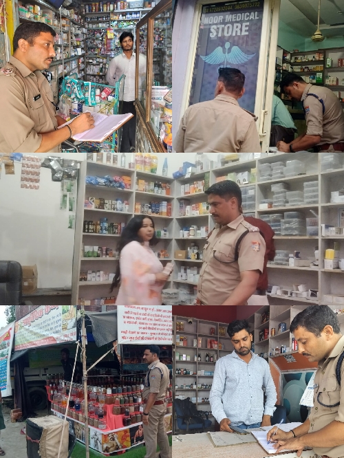 हरिद्वार पुलिस की नशा मुक्ति अभियान में ताबड़तोड़ छापेमारी: 40 मेडिकल स्टोर्स की जांच, सात के चालान, (हरिद्वार)-दीपक मौर्य-
